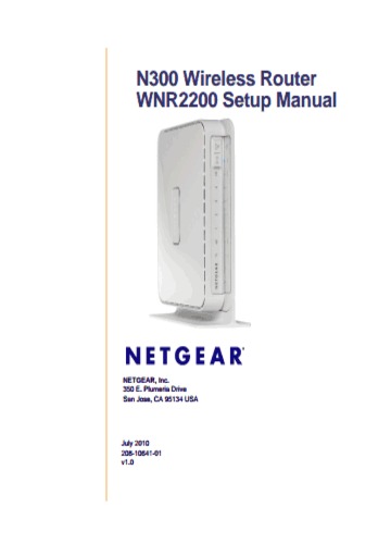 Netgear N300 Wifi Router User Manual